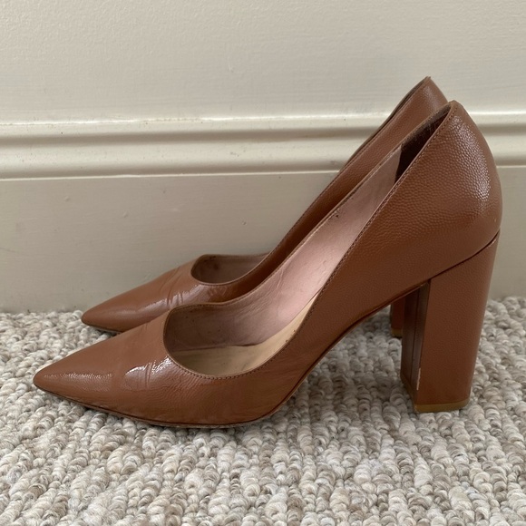Stuart Weitzman Tan Leather Heels - Picture 1 of 7